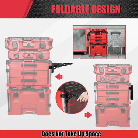 Built Tough Foldable Magnetic Side Tray For Rolling Tool Cases Zero Drill Job Site Station With Solid Grip And No Sweat Install For Grabbing Nails And Quick Fixes On The Fly