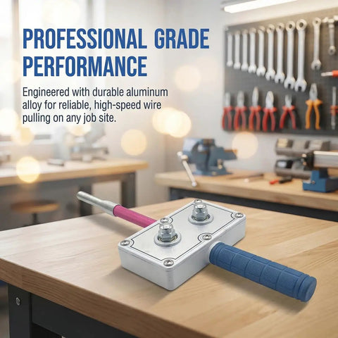 Drill Powered Wire Puller And Automatic Cable Threading Machine Smooth Conduit Wizard with durable aluminum handle for easy use.