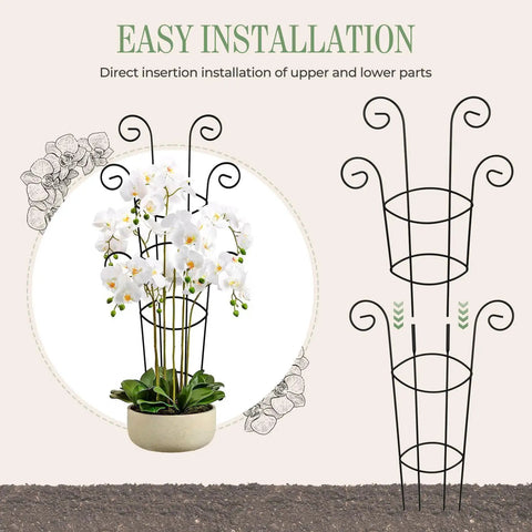 Easy installation of Four Pack 30 Inch Tall Metal Plant Trellis For Climbing Plants Indoor Dope Rustproof Garden Trellis