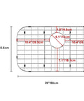 Heavy Duty Stainless Steel Kitchen Sink Grid And Protectors 26 By 14 Inches For Bottom Sink With Rear Drain Five Point One Inches Corner Radius Diagram