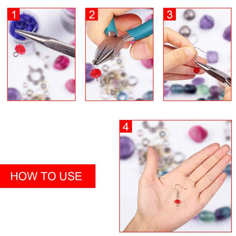 Steps for using the All In One Jewelry Repair Kit With Pliers, Beading Tools, Elastic Wire And Cord, 450 Beads And Supplies