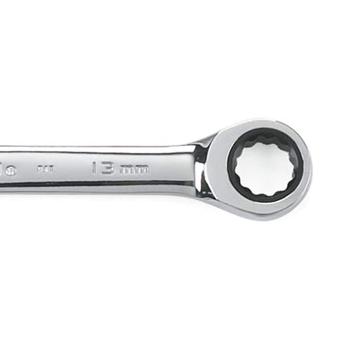13 mm wrench from Ratcheting Combination Metric Wrench Set 5 Pc 12 Point With Off Corner Loading Box End For Better Grip And Less Fastener Rounding