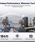 Plug On UHF 900MHz XLR Wireless Microphone Adapter With 164ft Range And 48V Phantom Power for live outdoor band performance