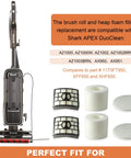 APEX DuoClean Vacuum Brush Roll And Filter Kit Replacement with vacuum, brush roll, and filters for AZ1000W AZ1002 AX951.