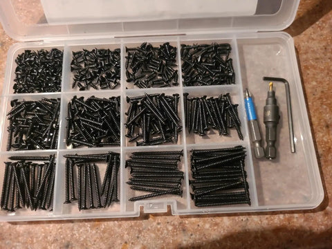 Flat Head Phillips Wood Screws Set 440Pcs Carbon Steel Self Tapping For DIY Projects Kit M in plastic organizer box