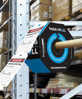 OSHA Compliant Tags on roll holder in warehouse. Safety Tags by the Roll Caution Barricade OSHA Compliant Tags Waterproof PF Cardstock Resists Tears 6.25 by 3 Inches TAR128 American Made Signs and Labels.