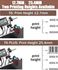 High-Def Automatic Inkjet Printer Coder For Date Barcode Batch Number Label Image Printing 25.4Mm Width Black showing two print heights 12.7mm and 25.4mm.