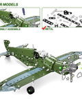 Metal Aircraft Building Kit For Kids 8 To 12 258 Piece STEM Construction Set With Nuts Bolts Screwdriver Wrench DIY Model Airplane Building Toy