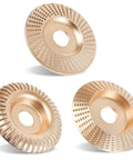 Three Piece Angle Grinder Polishing Pad Set For Four And A Half Inch Grinders Wood Carving Discs with textured surfaces