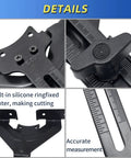 Bang On Edge Guide For Fixed Base Compact Router No Sweat Quick Swap Mounts Compatible With Dewalt And Porter Cable Bases showing silicone ring tightener and measurement scale.