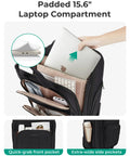 Underseat Carry On Luggage With Wheels For Women, 16 Inch Personal Item Bag with padded laptop compartment, black