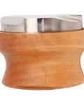 53mm Stainless Steel Coffee Distributor And Espresso Tamper Featuring Quick Depth Adjustment And Comfort Contoured Beech Handle, front view