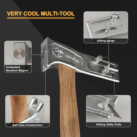 Heavy Duty Magnetic Roofing Hammer For Hands Free Hustle Powerful Nail Magnet with sliding gauge and embedded neodymium magnet