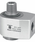 Heavy-Duty Rotary Unions Swivel For High-Pressure Hose Reels And Ceiling Booms, WDG Swivel, One Quarter Inch NPTF To One Quarter Inch NPTM, compact stainless union