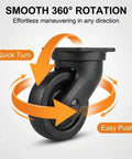 Heavy Duty Silent Replacement Wheels For Suitcase 360 Smooth Glide Spinner Kit with 360° rotation for effortless maneuvering.