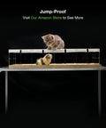 Solid Jump Proof Small Pet Cage Top Cover Mesh Canopy For Guinea Pigs And Rabbits 48 By 24 Inch on table with cat and guinea pig.