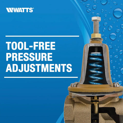 Bronze High Capacity Water Feed Regulator for Boiler and Hydronic Systems with tool-free pressure adjustments open view