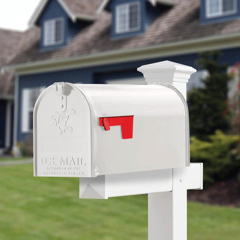 Heavy Duty Brush On Protective Enamel Paint In Gloss White on mailbox for rust protection outdoors.