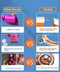 Comparison of weighted infinity hula hoop installation and material between Yalilia and other brands.