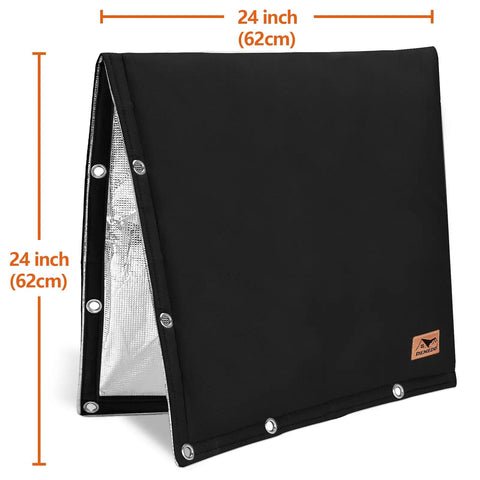 Backflow Preventer Insulation Cover With L Shaped Opening And 2 Way Access For Irregular Pipes Outdoor Sprinkler And Irrigation Valve Cover Winter Freeze Protection 24 By 24 Inches Black