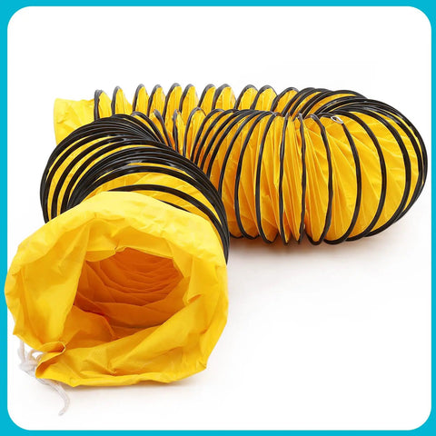 Yellow 16ft flexible duct for 8 Inch Industrial Air Mover Blower With Up To 1893 CFM 380W Pro Grade High Velocity Fan