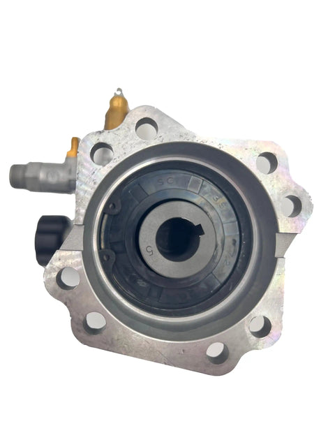 Front view of SRMV24G28D-EZ Replacement High Pressure Washer Pump for 2800 PSI Two Point Four GPM with visible inlet and outlet