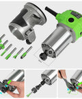 Slick Quick Release 6.5 Amp Compact Wood Router With Fixed Base offering tool parts and bit change features, ideal for DIY projects.