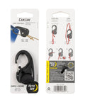 CamJam Cord Tightener With Carabiner Clip For Camping and Outdoor Tying Down Gear packaging front and back view