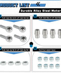 Heavy Duty Five Eighths Inch Heim Joints Rod End Kit With Chromoly Panhard Bar Right And Left Hand Thread Tube Adapter And Jam Nut For Steering Suspension And Traction Bars Includes Two Pairs, alloy steel kit parts