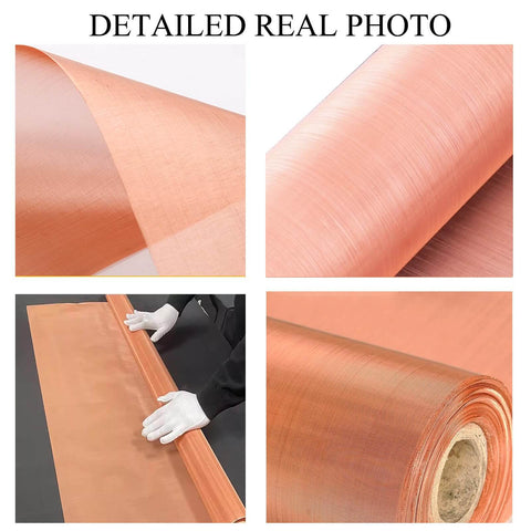 Heavy Duty Copper Wire Mesh Roll 118 Inch By 39 Inch Dense 180 To 200 Mesh Per Inch for DIY projects and shielding in real photo