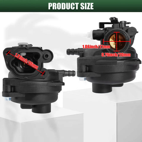 Beefed Up Carburetor Kit For Briggs And Stratton Lawn Mower Engines Replaces 590556 591109 591160 shown with dimensions