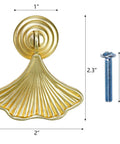 16 Pack Ginkgo Leaf Knob Handles Set, stylish golden drop pendant pull, 2-inch decorative gold leaf cabinet hardware with screw next to it