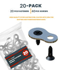 Boss Level Figure Eight Fastener Clips 20 Pack Heavy Duty Steel Desk Connectors Plus Nickel Hardware built tough with screws.