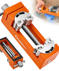Fractal Vise Self Adjusting Drill Press Bench Vice With Adaptive Jaw Clamping For Flat Round And Irregular Parts Durable Orange Finish Keeps Small Parts Locked In While You Work, orange metal bench vise with pivoting jaws