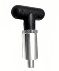 Top Shelf Steel T Handle Spring Loaded Pull Pins For Gym Equipment Quick Release Adjustment Knobs, ergonomic black grip, silver shaft