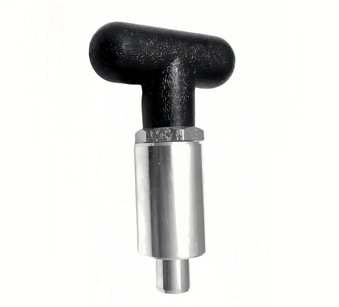 Top Shelf Steel T Handle Spring Loaded Pull Pins For Gym Equipment Quick Release Adjustment Knobs, ergonomic black grip, silver shaft