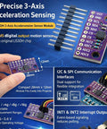 Six Pack LIS3DH 3 Axis MEMS Accelerometer Sensor Modules With I2C And SPI Interfaces, 1.71 To 3.6 V, High Resolution 3 Axis Acceleration, Selectable Ranges From 2G To 16G, Tilt And Motion Sensing For Robotics And IoT Projects, purple PCB module