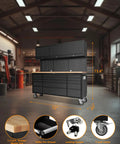 72-Inch Rolling Tool Cabinet With 15 Drawers 3 Top Cabinets And Pegboard Mobile Garage Tool Organizer With Anti Slip Liner