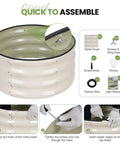 Round Raised Garden Bed Set Of 3 Galvanized Steel Planter Boxes 2x2x1ft With Rubber Edge Trim assembly instructions