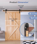 EaseLife 8 Ft Sliding Barn Door Hardware Track Kit With Basic J Ball Bearing Pulley Smooth Quiet Rolling for 40-48 Inch Single Door Installation