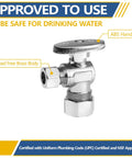 Ten Pack Angle Compression Stop Valves One Quarter Turn Water Shut Off Rock Solid Lead Free Brass With Slick Chrome Plating Rust Resistant.