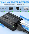 Road Ready 150 Watt Car Power Inverter Plugs Straight Into Cigarette Lighter To Crank Out 12V DC To 110V AC With Dual 3.1A USB Ports And Standard Outlet For Solid Everyday Charging On The Fly.