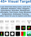Digital Visual Acuity Eye Chart For TV And Monitor, 4K Vision Tester With Auto Randomize And Mirror Modes, icons and visual targets