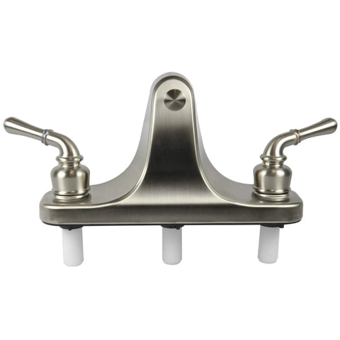 Mobile Home Center-Set Tub And Shower Faucet, 8 Inch, Brushed Nickel Finish, 2-Handle Hot And Cold Water Control, Front View