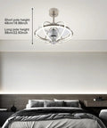 Ceiling Fan with Light and Handheld Controller, 3 Color Temperatures, 6 in modern bedroom with adjustable pole heights.