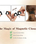 Magnetic Hair Clips For Women With Strong No Slip Hold Seamless 2 In 1 Design demonstration with magnetic closure.
