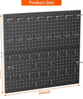 Heavy Duty Metal Pegboard Wall Organizer for Garage and Workshop 24 By 24 Inch Panels with hooks for tool storage