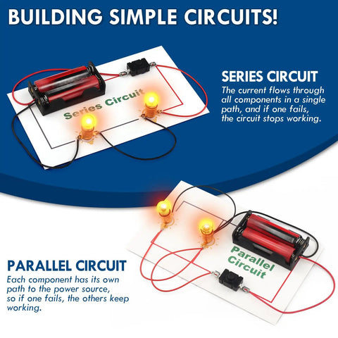 Hands On Electrical Circuit Kit For Kids That Makes STEM Fun, 8 Experiments Covering Series And Parallel Circuits image