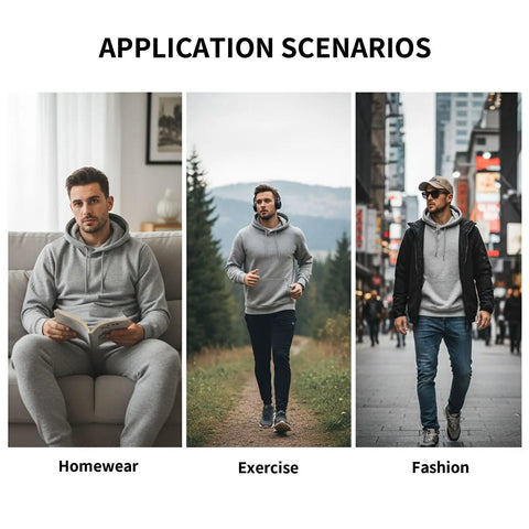 Three men in different scenarios wearing Sexy And I Tow It Vintage Funny Camping RV Camper Truck Hoodie For Women Cozy Fleece Sweatshirt