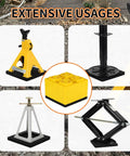 RV Leveling Block Flex Pads 8.5 Inch Rubber Jack Pads for Camper Travel Trailers with various jacks on uneven surfaces